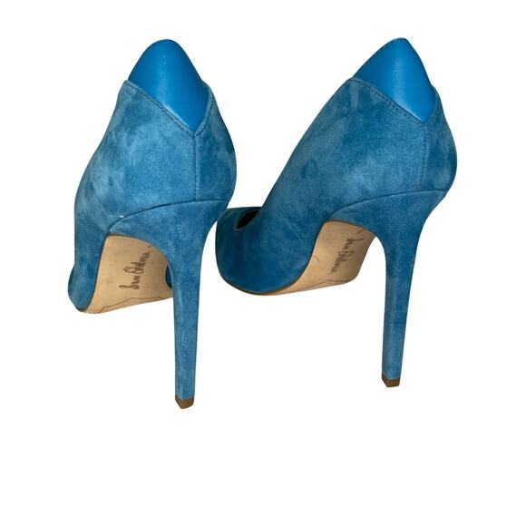 Sam Edelman Hazel Blue Suede Pointed-Toe Pump Size 7 Chic Classic Heels - Picture 4 of 5